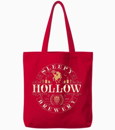 Sleepy Hollow Brewery Inn Halloween Salem Party Headless Tote Bags - Red