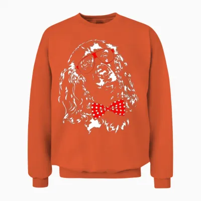 Funny Cocker Spaniel Dog Smart Dog Clever Dog Unisex Sweatshirt - Orange