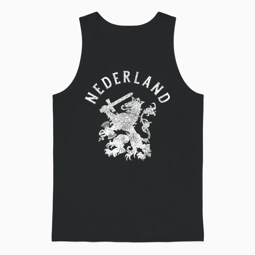 Nederland Niederlande Löwe Holland Vintage Orange Unisex Tank Top in Black