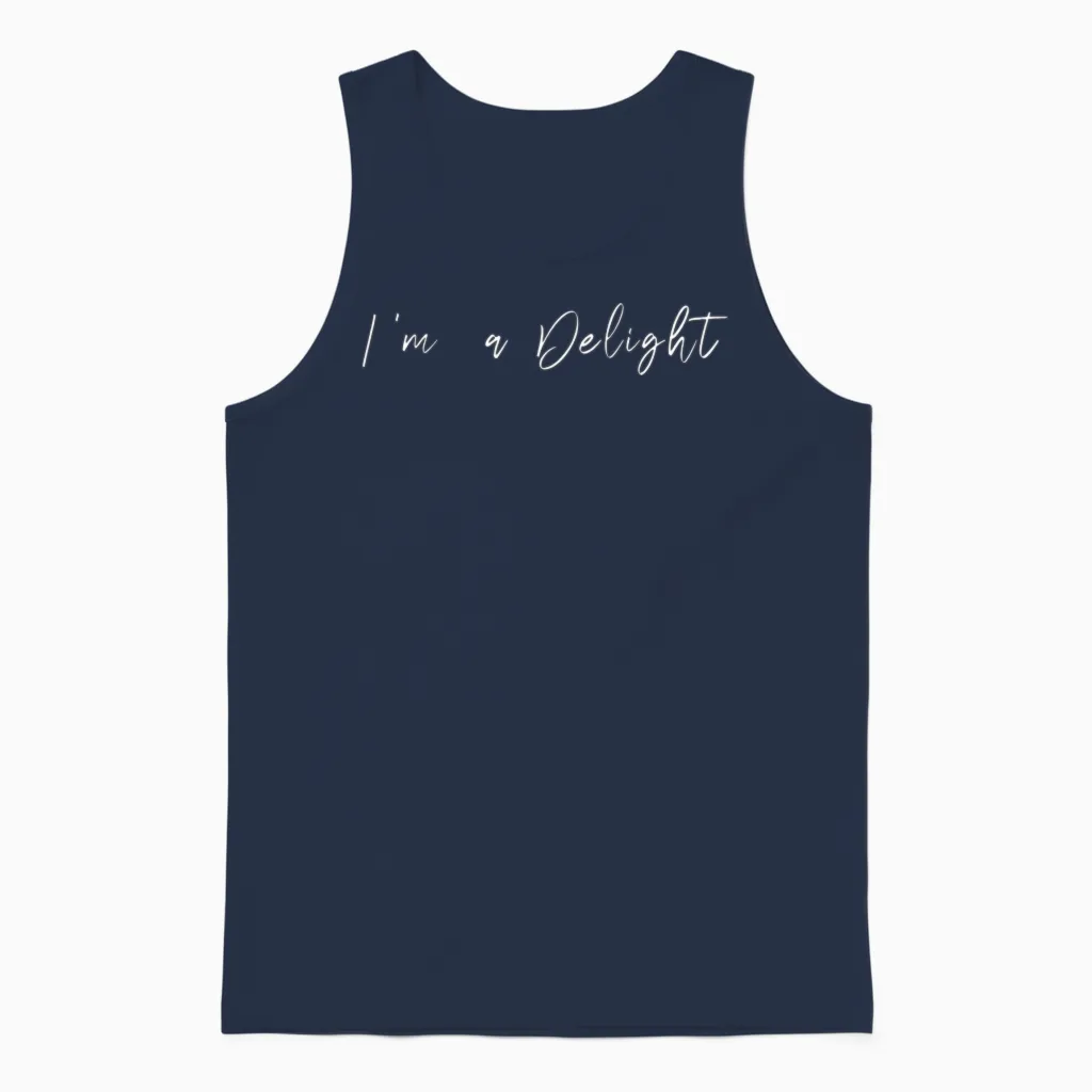 I'm a Delight Funny Unisex Tank Top in Navy