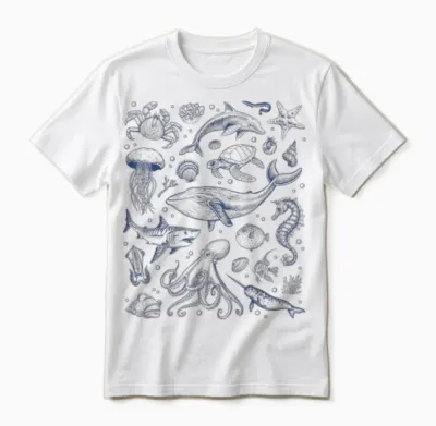 Ocean Life Sea Aesthetic Dolphin Beach 90s Vintage Graphic Unisex T-Shirt - White