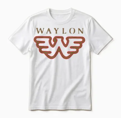 Waylon Jennings - Official Merchandise - Flying W Logo Unisex T-Shirt - White