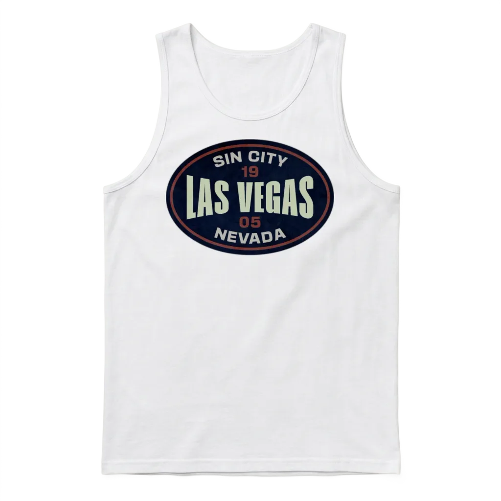 Las Vegas Unisex Tank Top - White