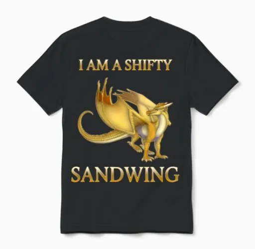 Wings of Fire I Am a Shity Sandwing Tee for Kids Unisex T-Shirt in Black