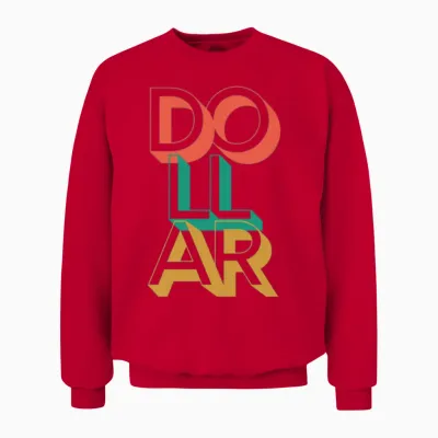 Retro Dollar Unisex Sweatshirt - Red