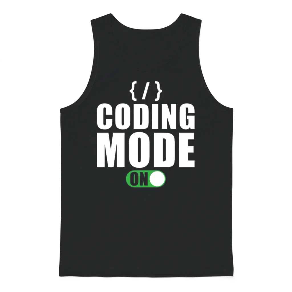 Coder Coding Humor Coding Mode On Unisex Tank Top - Black