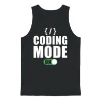 Coder Coding Humor Coding Mode On Unisex Tank Top - Black – 1