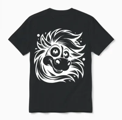 Funny Horse with Funny Eyes Unisex T-Shirt - Black