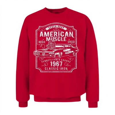 American Muscle Car Classic High Speed Unisex Sweatshirt - Red