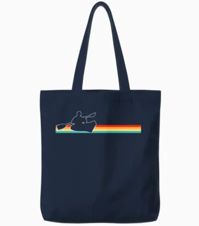 Canoe Retro Tote Bags - Navy