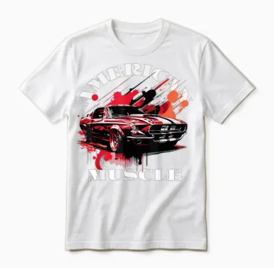 Klassisches Amerikanisches Muscle-Car Unisex T-Shirt - White