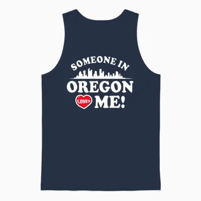 Someone in Oregon Loves Me Unisex Tank Top - Navy