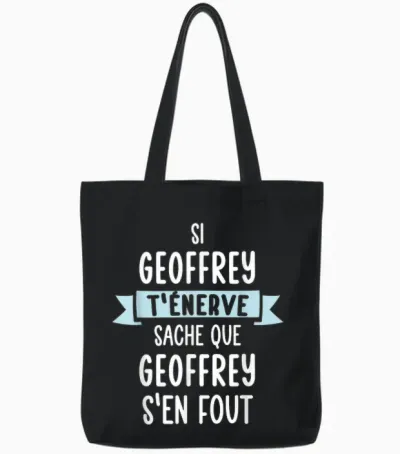 Gift Man Humour Name Personalized Geoffrey Tote Bags - Black