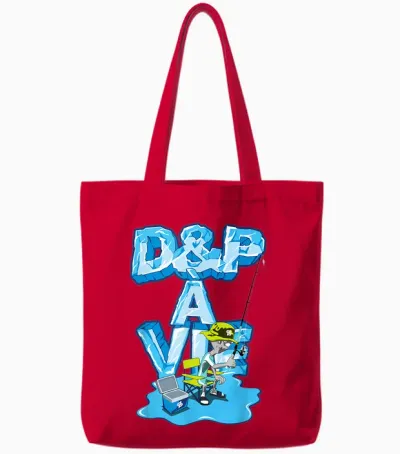 D&p for Life - Exclusive to Ufo Fishermen T-Shirt, Black, S Tote Bags - Red