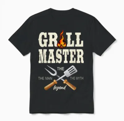 Grill Master Grillen the Man the Myth Legend Grillmeister Unisex T-Shirt - Black