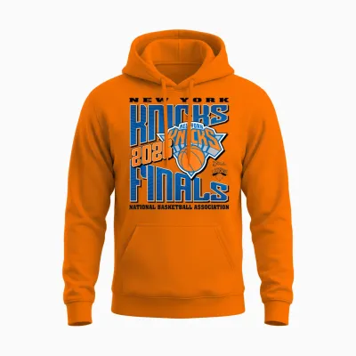 Nba 2026 Finals New York Knicks Let's Go Unisex Hoodie - Safety Orange