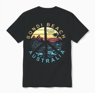Bondi Beach Australia Unisex T-Shirt - Black