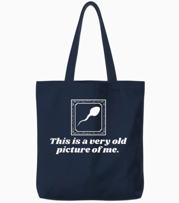 This Is a Very Old Picture of Me | Funny Tote Bags in Navy