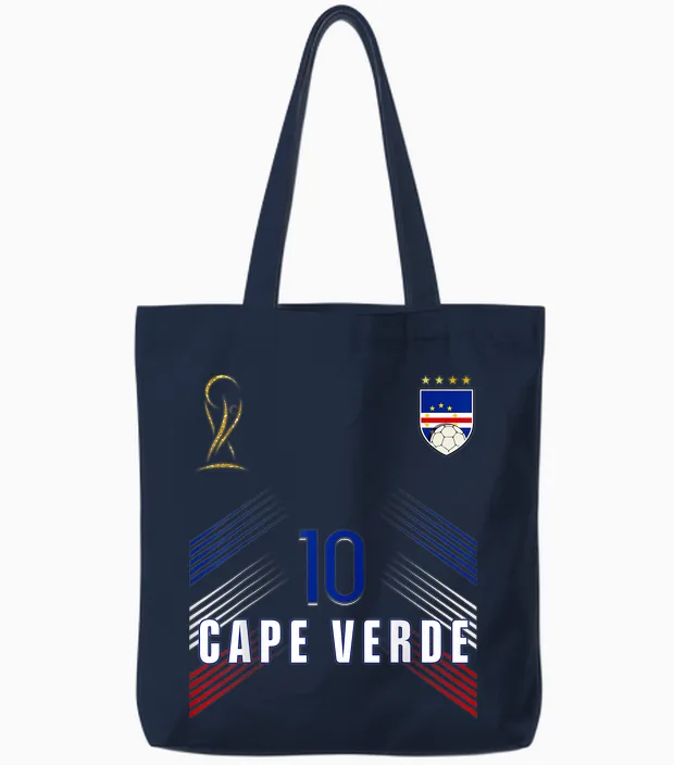 Retro Cape Verde Flag Cape Verdean Pride Lovers Tote Bags in Navy