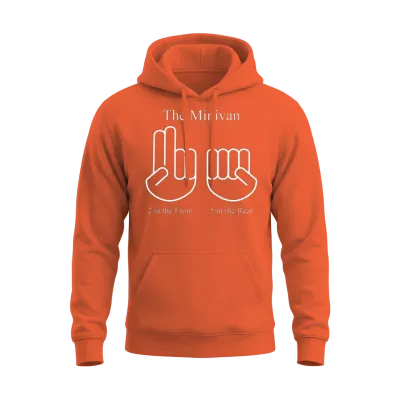 The Minivan 2 in the Front 5 in the Real Unisex Hoodie - Orange