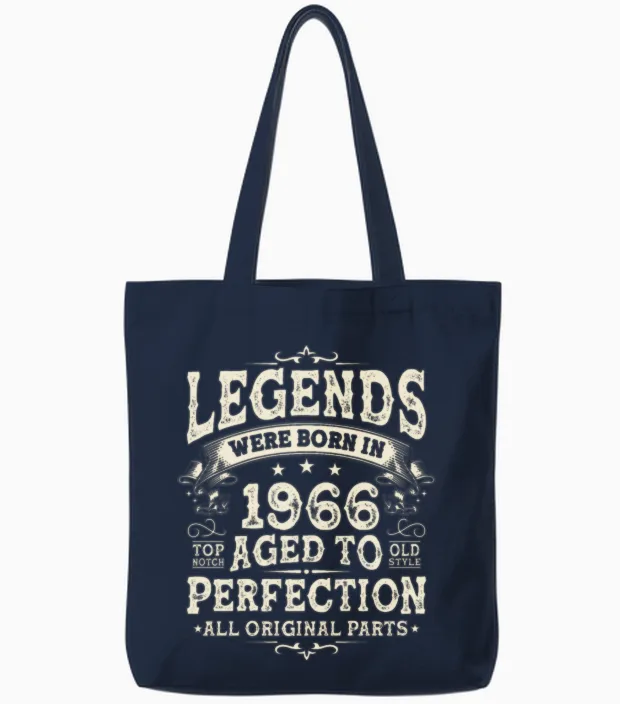 1966 Vintage Birthday Gift Tote Bags in Navy