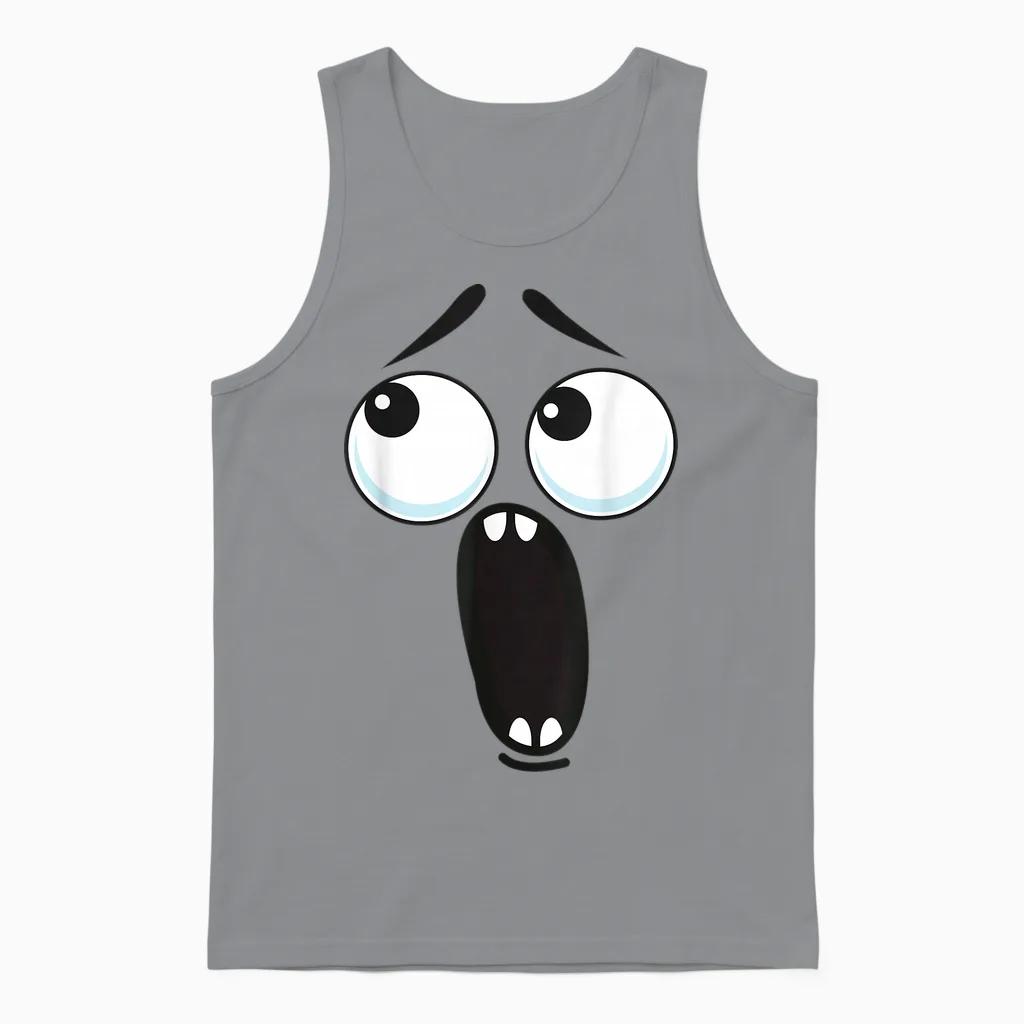 Creepy Carrots Face Funny Halloween Costume Kids and Adults Unisex Tank Top in Sport Grey
