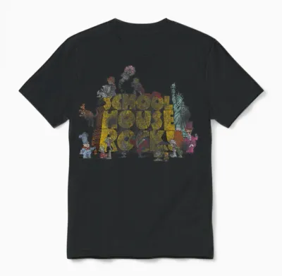 Schoolhouse Rock Classic Cartoon Show Logo Vintage Cartoon Unisex T-Shirt - Black