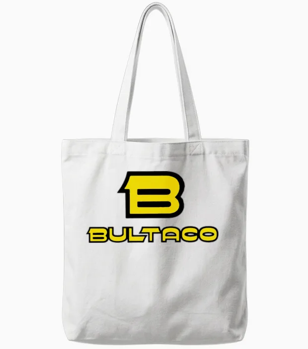 Bultaco Motorcycles Merch Tote Bags in White