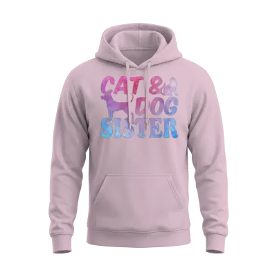 Cat Owner Cat Lover Dog Owner Dog Lover Cat & Dog Unisex Hoodie - Light Pink