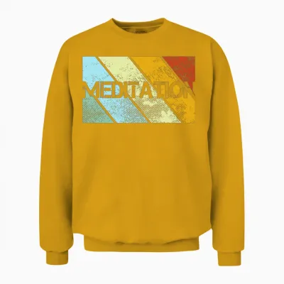Meditation Retro Unisex Sweatshirt - Gold
