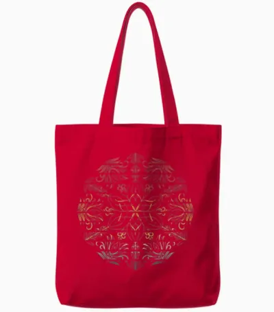 Mandala Retro Tote Bags - Red