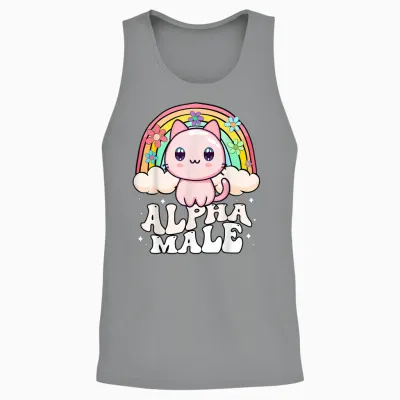 Alpha Männliche Katze Kätzchen Regenbogen Unisex Tank Top - Sport Grey