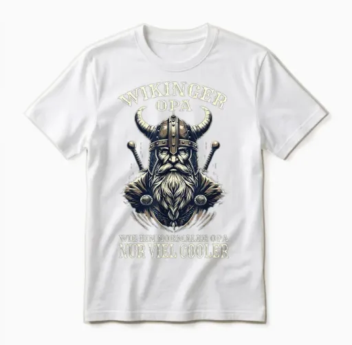 Wikinger Opa Nordische Mythologie Normannen Unisex T-Shirt in White