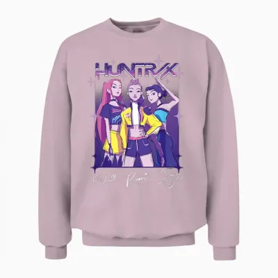 Kpop Demon Hunters Huntr/x Officially Licensed Unisex Sweatshirt - Light Pink