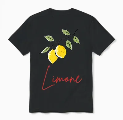 Limone Zitronen Design, Illustration Sommer Obst Motiv Unisex T-Shirt - Black