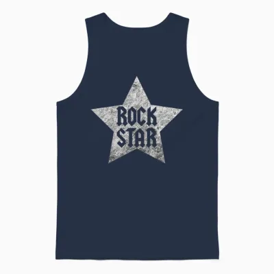 Kids Rock Star Rockstar Top for Boys and Girls, Rock 'n' Roll T-Shirt, Black, 2 Unisex Tank Top - Navy