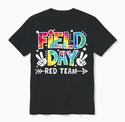Field Day Red Team Funny for Teacher Kids Field Day Games Unisex T-Shirt - Black