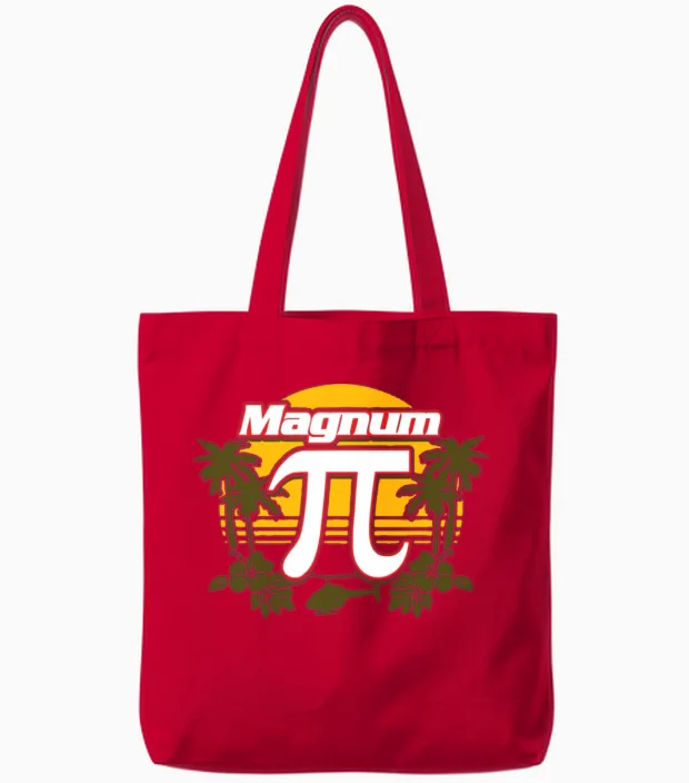 Magnum Pi Funny Tote Bags in Red