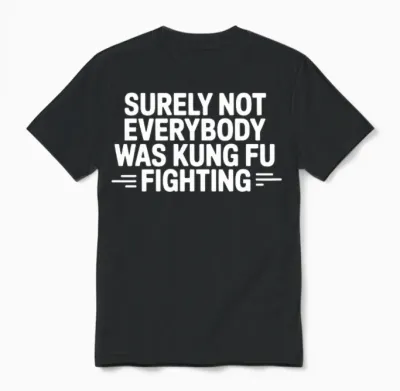 Retro Martial Arts Typography Unisex T-Shirt - Black