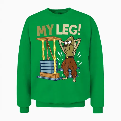 Mademark X Spongebob Squarepants - My Leg Body Building Funny Spongebob Inside Joke Legs Day Unisex Sweatshirt - Irish Green
