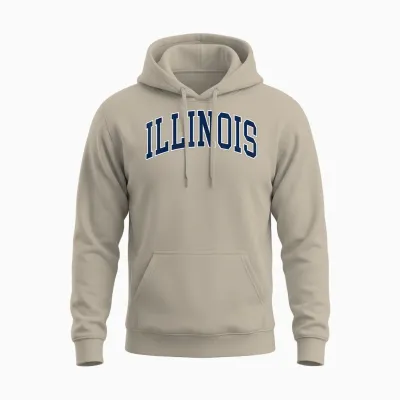Retro Illinois Tee Vintage Illinois Orange Blue Throwback Il Unisex Hoodie - Sand