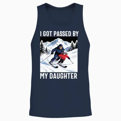 Got Passed by My Daughter Funny Ski Husband Dad Manche Longue Unisex Tank Top - Navy