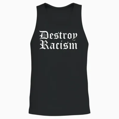 Destroy Racism, Peace, Unity Anti-Racist Unisex Tank Top - Black