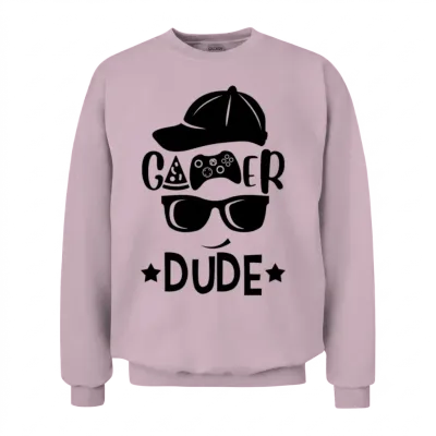 Gamer Dude Funny Unisex Sweatshirt - Light Pink
