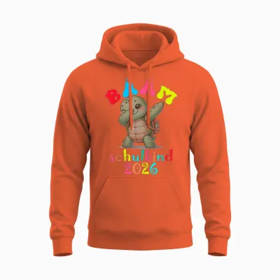 Bäam Für Schulanfang Lustige Schildkröte Unisex Hoodie - Orange