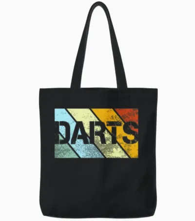 Darts Retro Tote Bags - Black