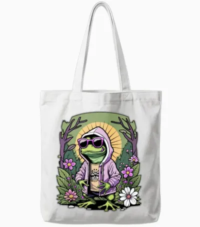 Rapper Frog Tote Bags - White