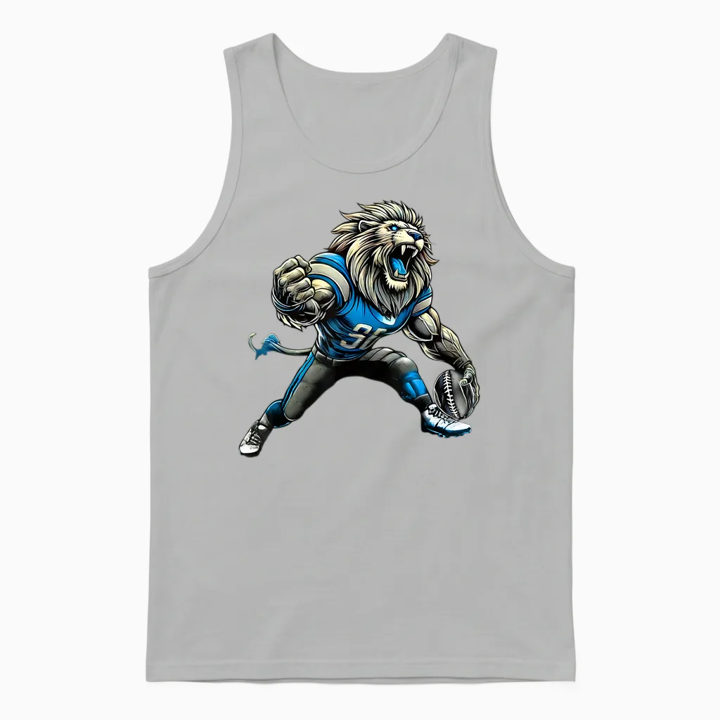 Lion Touchdown American Football Game Day Thanksgiving Cool Unisex Tank Top in Ash