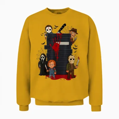 Halloween Horror Movie Characters Funny Scary Halloween Unisex Sweatshirt - Gold