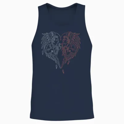 Good Omens - a Toast to the World (blue and Red) T-Shirt, Black Unisex Tank Top - Navy